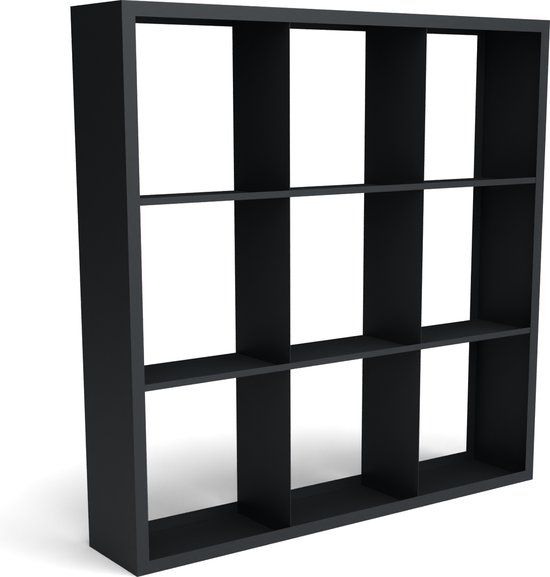 Geroba Beltza Zwarte Houtopslag Onderverdeling 9 Vakken 2000x385x2000 mm