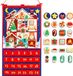 oCreon Adventskalender Kersthuis - Niet-geweven kersthuis - Aftelkalenderdecoraties met 24 gevulde ornamenten