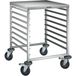Chariot d'étagères inox avec plateau de travail roues acier zingué RWRA 851