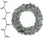 Decoris Besneeuwde kerstkrans 60 cm met gekleurde verlichting