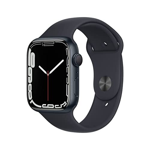 Apple Watch Series 7 (GPS, 45MM) - Mitternachts-Aluminiumgehäuse mit Mitternachts-Sportarmband (Renewed)