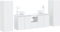 vidaXL Badkamermeubelset 5 st Wit 33 x 34,5 x 100 cm Bewerkt hout