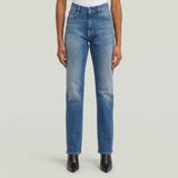G-Star Iggie Straight Wmn Dames Jeans Faded Antalya Blue Katoen Elastaan W29L34