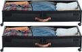 Vevor Set van 2 opbergdozen onder het bed met wieltjes, 91,4 x 46 x 18,5 cm, containers onder het bed met transparant deksel, schoenenorganizer onder het bed, opbergbakken