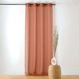 HomeMaison Gordijn met lus – afwerking met oogjes, kleur Canon, kleur baksteenoranje – 140 x 240 cm – 100% polyester – collectie Boucline