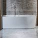 Hudson Reed Baignoire îlot d'angle gauche cannelée – 170 cm x 80 cm – Trop plein blanc - Florence