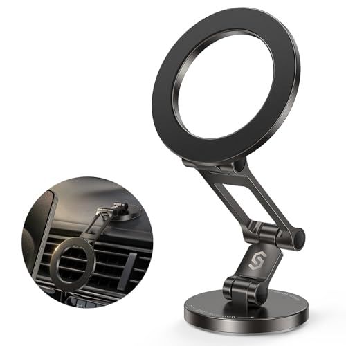 SYNCWIRE MagSafe Mobiele telefoonhouder voor de auto, sterke magneet, volledig metaal, magnetische telefoonhouder [flexibele drie assen], 360° rotatie, autohouder voor iPhone 16 15 14 Pro Max