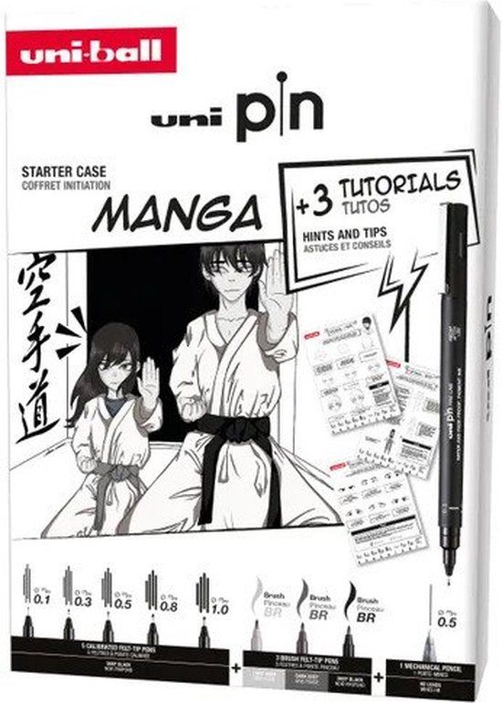 Uni-ball Manga Tekenen Pin Beginnerskoffer Fineliners Starterset