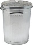 Merkloos Metalen Afvalemmer - Prullenbak - Afvalscheiding - Metaal - Met deksel - 75 L - Grijs