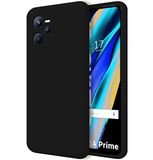 Tumundosmartphone Beschermhoes van vloeibare siliconen, ultrazacht, voor Realme Narzo 50 A, zwart