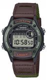 CASIO W-220HF horloge, uni, groen, quartz, digitaal, met een textielband, waterdicht tot 5 bar