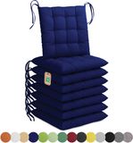 Lavea® Stoelkussens 40x40 cm, Set van 8 – Zitkussen & Stoelpads voor Binnen en Buiten – Comfortabel, Wasbaar en Duurzaam – Marineblauw