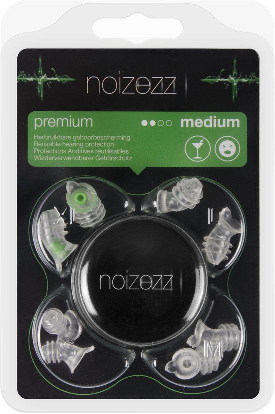 Noizezz - Green Medium - Oordoppen met filter - 4 maten - 24 dB - Groen