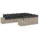 VidaXL 10-delige Loungeset met kussens, poly rattan, lichtgrijs