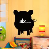 Ambiance Sticker Leisteen schoolbord - muurstickers, zelfklevend, afwasbaar, silhouet klein varken, H 100 x L90 cm