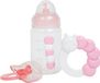 JC Toys Poppen flesje speen en rammelaar roze