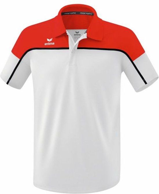 ERIMA Change Polo Wit-Rood-Zwart XXXL