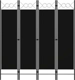 vidaXL Kamerscherm met 4 panelen 160x180 cm zwart