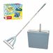 YORK Dweilmop Easy met absorberende PVA-spons, 34 cm vloerwisser zonder natte, vuile handen dweilset met emmer, telescoopsteel, blauw, 34 x 12,5 x 29,5 cm