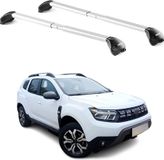 Omac Barres de toit transversales certifiées Tüv pour Dacia Duster Mk3 2024-2026 – Verrouillables (4 antivols) – Charge max 100 kg – Sangle inox + protection caoutchouc argent