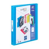Viquel - Zachte map van kunststof met 4 ringen - personaliseerbare map met rug 3,5 cm - ID-label - A4-formaat - Premium kwaliteit - Gemaakt in Frankrijk - Doorschijnend blauw