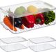 Relaxdays Koelkastorganizer - Set van 3 Bakjes met Deksel - Transparant - 10.5 x 21 x 33 cm
