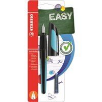 STABILO - Ergonomische vulpen met L punt voor linkshandig - EASYbuddy - Incl inktpatroon - Zwart/Hemels blauw - Blister