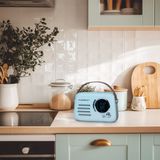 Madison Sound Madison FREESOUND-VR30BL-DAB Vintage DAB+ Radio op Batterijen - Bluetooth, FM, USB, Subwoofer - Mat Hemelsblauw