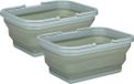 Alpina Panier à linge/panier de transport pliable - 2x - plastique - 19 L - 38 x 28 x 18 cm - Vert