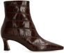 Manfield Femme Bottines à Talon en Cuir Croco Marron - Taille 39