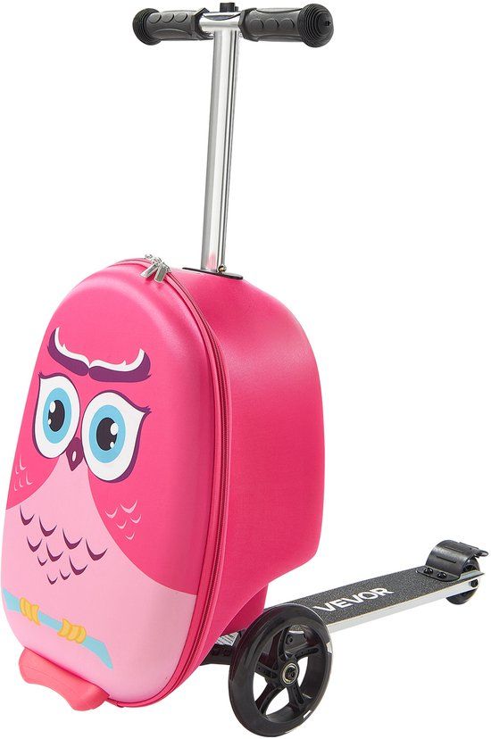 VEVOR Scooterkoffer max. 50 kg Reiskoffer Kinderen 20L Inhoud Roze