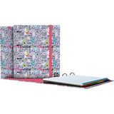 Grafoplás | Ringmap met A4-vervanging, incl. 100 geruite bladen, 5 x 5 cm, scheidingsbladen, transparante envelop, Bits&Bobs pop-up design, Fantasy, Carpebook | FSC