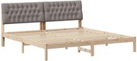 vidaXL Bedframe met Gevoerde Hoofdbord Bruin 200 x 200 cm