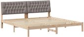 vidaXL Bedframe met Gevoerde Hoofdbord Bruin 200 x 200 cm