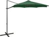 vidaXL Zweefparasol met paal en LED-verlichting 300 cm groen