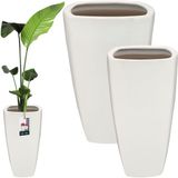 KOTARBAU® 2 Stuks Bloempot, Keramiek, Wit, 36,5 x 59 cm / 28,5 x 56 cm