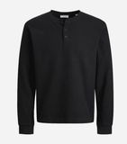 Jack&jones Jorniagara Henley Ls Tee Black | Zwart | Maat: XL