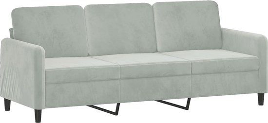 vidaXL Driezitsbank 180 cm fluweel lichtgrijs