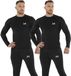 MEETHOO Thermo-ondergoed Heren - 2 Sets - Ademend & Comfortabel - Polyester/Spandex - Maat XL - A-Zwart+Zwart