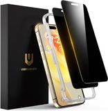 UNBREAKcable Anti-spionage gehard glas voor iPhone 15 Pro Max (6,7 inch), displaybeschermfolie met eenvoudig installatiegereedschap [krasbestendig, anti-vingerafdruk en zonder luchtbellen] - 2 stuks