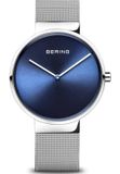 Bering Dameshorloge 14539-007 Analoog Saffierglas Zilverkleurig Staal Blauw