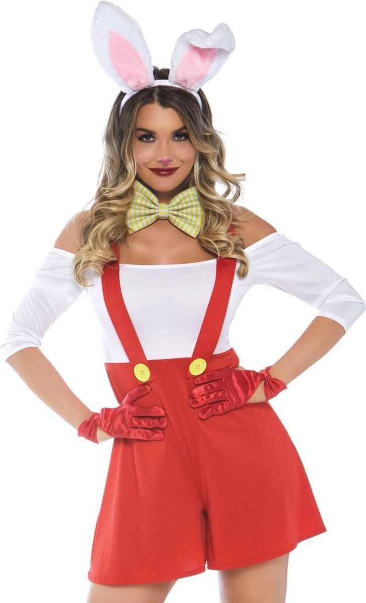 Leg Avenue Darling Doodle Bunny Costume - Red/White - S/M