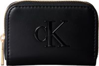 Calvin Klein Portemonnee 'Textured Logo Zip-around' zwart