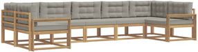 vidaXL - Buiten - bank - set - 7 - st - Wit - en - Lichtgrijs