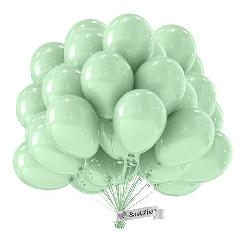 Bastelbär Biologische ballonn, turquoise/mint, gecertificeerde duurzame latexballonnen, 100% natuurlijk gemaakt in EU, klimaatneutraal, 34 cm, heliumballonnen