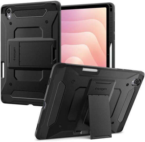 Spigen Tough Armor Pro - Hoes Geschikt voor Samsung Galaxy Tab S11 - Back Cover met Kickstand Standaard - Zwart