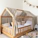 LILIMAUS Huisbed hemeltje - bedhemel voor huisbed - 135 x 270 cm - mousseline katoen - lichtbeige