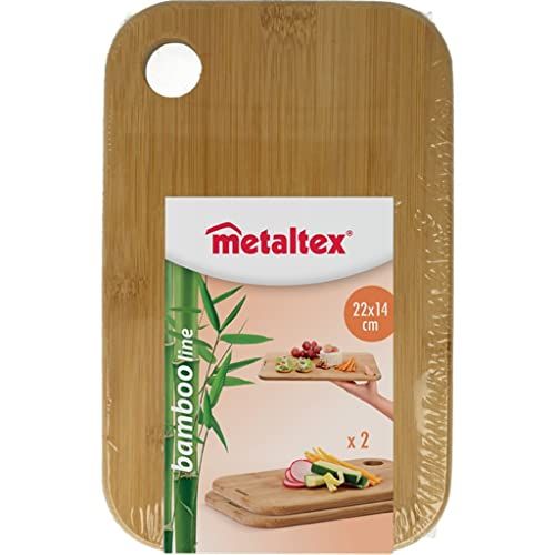 Metaltex Snijplanken set van 2 - 22x14x1,0 cm - bamboe