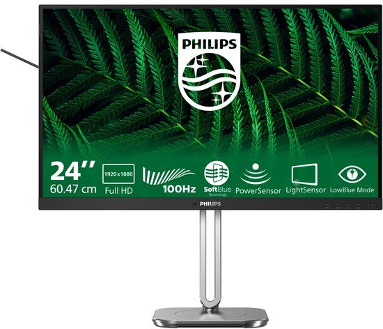Philips 24B2G5200 - 23.8 Inch Full HD IPS Monitor - 100Hz - Verstelbaar - 5 Jaar Garantie