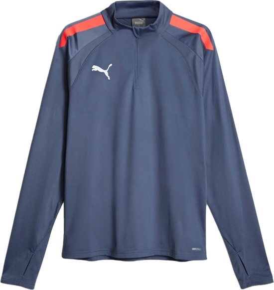 PUMA teamLIGA 1/4 Zip Top Heren Sporttrui - Blauw - Maat S